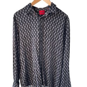 HUGO BOSS geometric print dress shirt.
